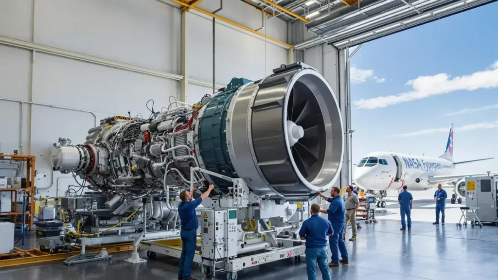 Ein wasserstoffhybrider Motor getestet von der NASA: ein Durchbruch, der endlich die Emissionen von Flugzeugen reduzieren könnte